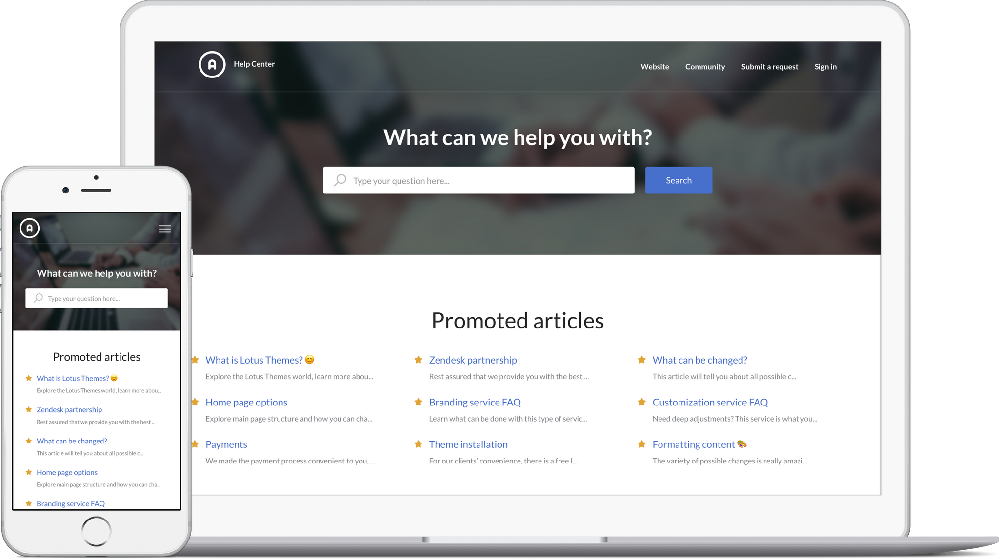 Explore custom website themes —