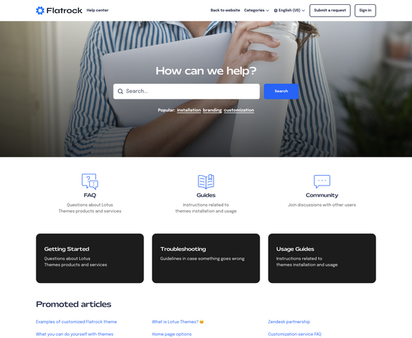 Flatrock — responsive theme for Zendesk Help Center